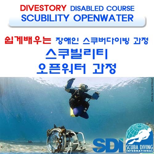 [SDI] 스쿠빌리티 오픈워터 [쉽게 배우는 장애인 다이빙 과정] (SCUBILITY OPENWATER LEARN DISABLED SCUBA DIVING COURSE WITH DIVE STORY) 다이브스토리